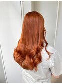 アプリコットオレンジ韓国風派手髪10代20代<原宿>