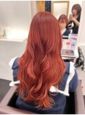 ブリーチなしWカラー◎ローズオレンジ