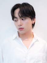 ハバナ 渋谷(HAVANA)&nbsp;メンズ波巻きセンターパート韓国風黒髪ツーブロックマッシュ