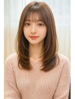 ウルヘアー 緑地公園(ulu hair)&nbsp;セミロングレイヤーカットストレートロングウルフカットベージュ