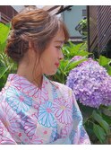 浴衣着付けヘアセット ヘアアレンジ 花火大会 夏祭り 大人