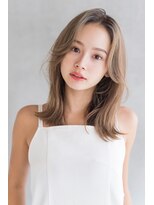 メーヴェ(Mowen) mowen×外ハネミディアム×ラフウェーブ×モカベージュ