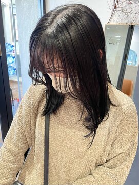 ラミエバイメルト 下北沢(lamie by melt) 毛利/10代20代 暗髪透明感アッシュグレージュ ミディアムゆる巻