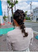 ヘアセット 編みおろし 編み込み アレンジ