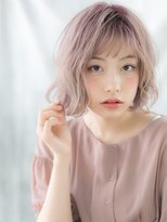 ドクターズ サロン ラブ(Dr's Salon LAB)&nbsp;オン眉バング小顔ベージュピンクゆるふわボブi古河10代20代30代