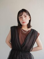 ムク 甲府(muku.)&nbsp;ミディアムヘア/斜めバング/グレージュカラー/甲府駅