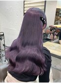 8007ラベンダーパープルブリーチなしダブルカラーレイヤーカット