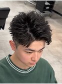 フェザーショートパーマ/メンズ/刈り上げ/眉毛/ツイスト