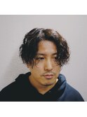 ツイストスパイラルパーマ×センターパート