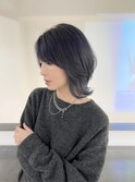 くびれヘア#ダークアッシュ#黒髪風透明感暗めカラーb14