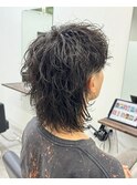 マッシュウルフ無雑作パーマ