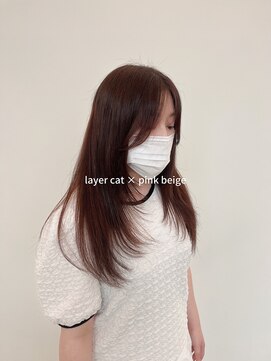 ビーヒアナウ N゜03 金沢駅西店(BE HERE NOW) 【韓国ヘア/レイヤーカット/ピンクベージュ】
