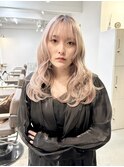 ホワイトミルクティーベージュトリプルカラーグレージュブリーチ