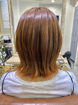 ジェービーヘア 稲毛(jb hair) 切りっぱなし外ハネインナーオレンジ【稲毛】