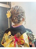 成人式　ゆるふわシニヨン