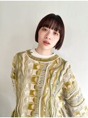 オレンジベージュとミニボブ
