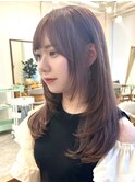 大人可愛い20代30代内巻きシャギーレイヤー×ラベンダーアッシュ