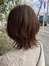 クレドヘアー(CRED HAIR) くびれ外ハネ◇ウルフカット◇白髪ぼかしハイライト