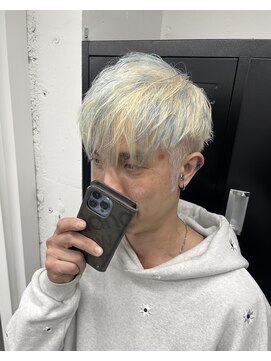 ウィステル ホワイトブロンド×ペールブルーメッシュ