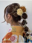 成人式/玉ねぎヘア/水引き/ヘアアレンジ