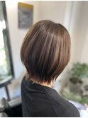 ショートボブショートカットショートヘアボブヘア白髪ぼかしボブ