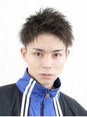 短髪アップバングメンズショートツーブロック刈り上げ