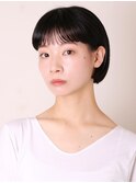 似合わせ姫カット前髪カール黒髪ショートボブ0605