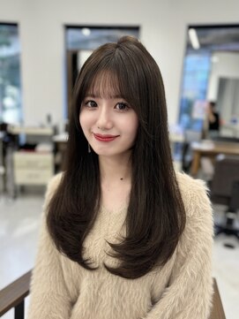 ハピネス 梅田茶屋町店(HAPPINESS) 韓国ヘア/レイヤー/顔まわりカット/ブリーチなし/グレージュ