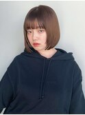 ボブ/ストレート/ベージュ/前髪/シャギーレイヤー/イメチェン