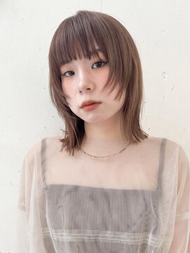 ビーチ(BEACH) レイヤーカット/韓国ヘア/クラゲヘアー/小顔/オリーブグレー黒髪