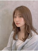 20代30代透明感◎ブリーチなしグレージュ×ウェーブ巻き髪