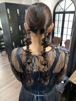 ワンズクロエ 原宿店(ONE's Chloe) くびれヘアアプリコットオレンジハイライトカラーブルーカラー