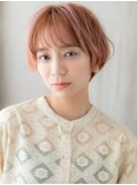 □アプリコットオレンジ抜け感くせ毛風ショート416越谷20代30代