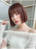 ボブヘア×顔周りレイヤーカット