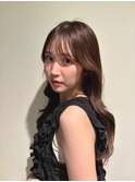韓国風シースルーバングくびれセミロングレイヤー