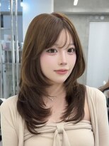 セラン 表参道(Celan)&nbsp;縮毛矯正/前髪縮毛矯正/ミディアムレイヤー/グレージュ/20代