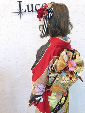 ヘアーアンドスパ ルーチェ(hair&spa Luce) 結婚式×ボブヘアアレンジ×振袖