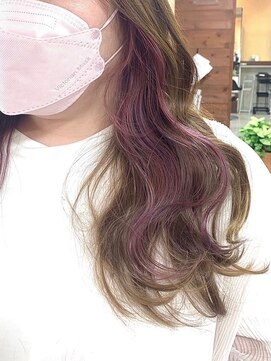 ブレス 小阪店(brace) インナーカラー薄めパープルピンク☆