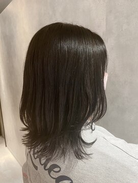 アイディール(:ideal) 20代30代40代☆鎖骨ボブネオウルフカット×透明感白髪染めカラー