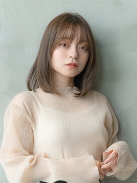 エースハバナ 渋谷(1 HAVANA) ヌーディーカラー/ふんわりミディアム/小顔ヘア/くびれボブ