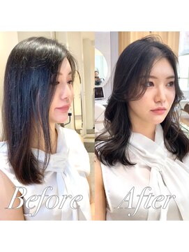 アフロートリノ(AFLOAT Leino) 2wayバング 韓国前髪 シースルー ミディアム くびれ#