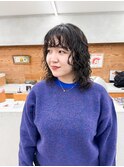 ウルフパーマ ミディアムパーマ スパイラルパーマ 前髪パーマ