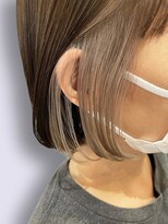 アッシュ ヘアーメイク 桐生(ash hair×make) 20代30代大人可愛いイヤリングカラーストレートボブ立体感