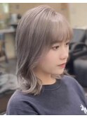 [20代30代外国人風ボブスタイル/グレージュ/アッシュ/韓国/中国