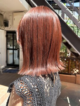 ラレイ ハラジュク(Lalei harajuku) 【白石】ピンクブラウン8トーンナチュラルカラー暖色艶ボブ原宿