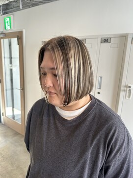 ホネン(honen) ぱつっとボブにデザインハイライト*薬院/天神