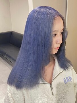 ベレーザ 渋谷(BELEZA) 12400艶髪ネイビーブルーブルーシルバーストレートブルーカラー