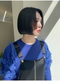 デジタルパーマチェリーブラウンベリーショートミディアムヘア