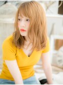 アプリコットオレンジ小顔シースルーバングh4越谷10代20代30代