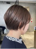 レディースコンパクトショートボブ透け感ショコラブラウン